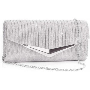 ❤️ Clutch Purses for Women,  Shiny Pleated Sequin w/Chain, Formal Prom Handbag